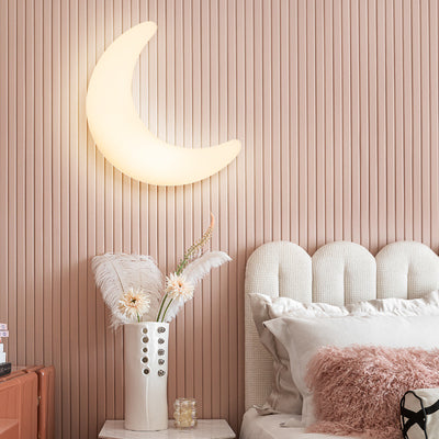 Modern Minimalist Iron & Acrylic Moon LED Wall Sconce Lamp For Kids Bedroom