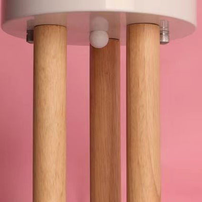 Contemporary Creative Resin Iron Acrylic Wood Unicorn Round LED Semi-Flush Mount Ceiling Light For Bedroom