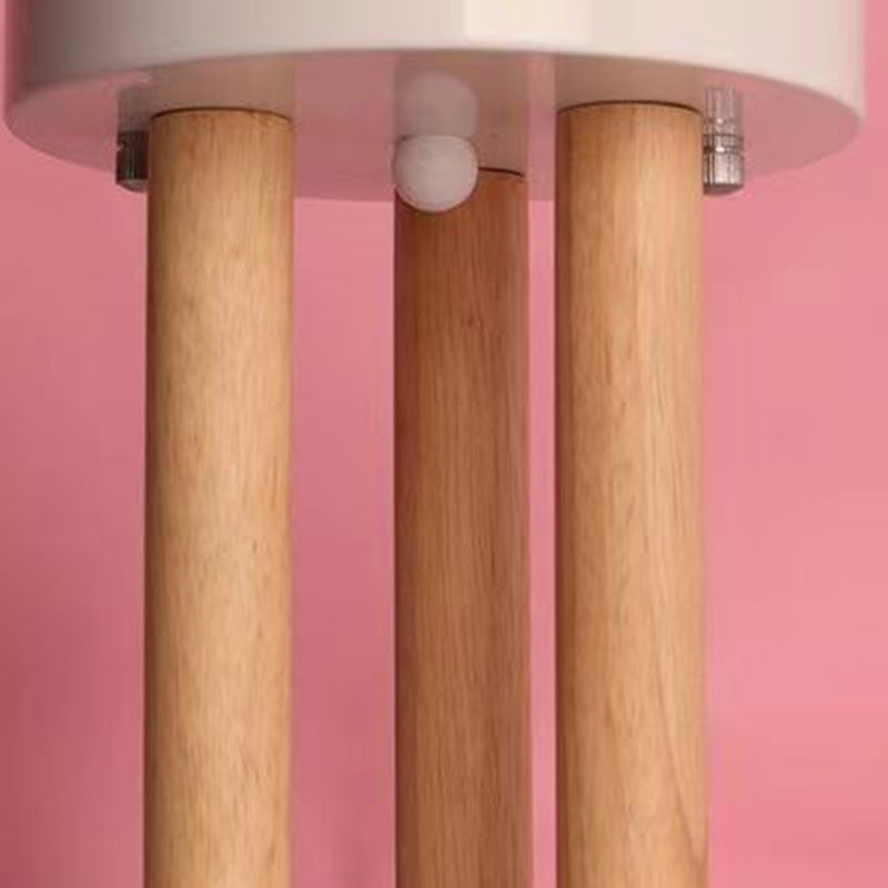 Contemporary Creative Resin Iron Acrylic Wood Unicorn Round LED Semi-Flush Mount Ceiling Light For Bedroom