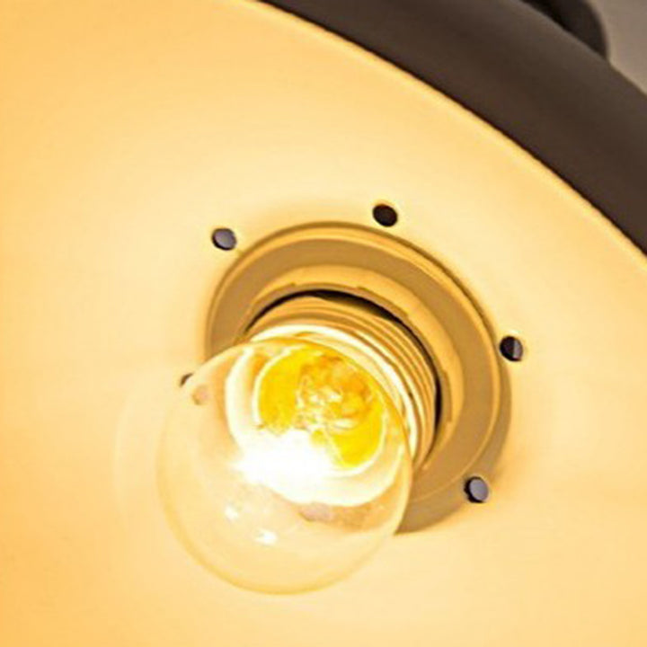 Lampe de sol contemporaine à 1 lumière avec canne à pêche et dôme en fer industriel pour salon 