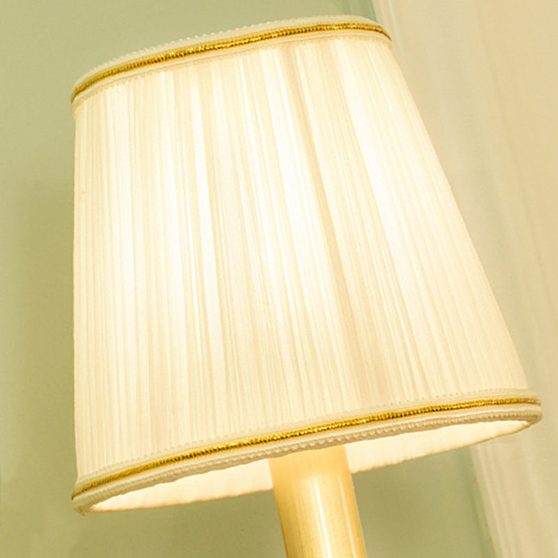 Traditional European Brass Striped Fabric Shade Candle Holder 1/2-Light Wall Sconce Lamp For Living Room