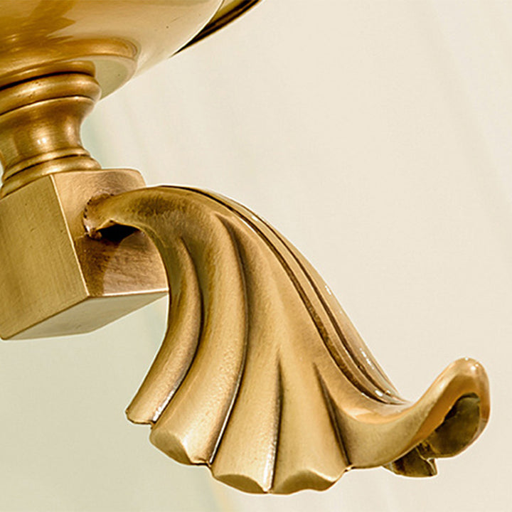 Traditional European Brass Striped Fabric Shade Candle Holder 1/2-Light Wall Sconce Lamp For Living Room