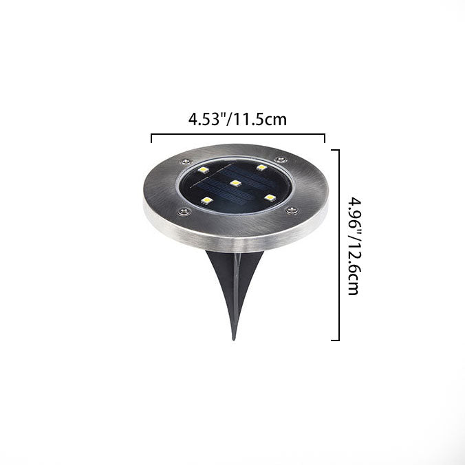 Lumière solaire extérieure LED ronde en acier inoxydable en plastique minimaliste moderne pour jardin 