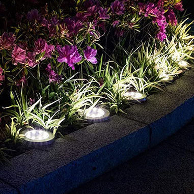 Lumière solaire extérieure LED ronde en acier inoxydable en plastique minimaliste moderne pour jardin 