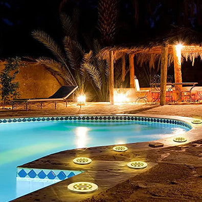 Lumière solaire extérieure LED ronde en acier inoxydable en plastique minimaliste moderne pour jardin 