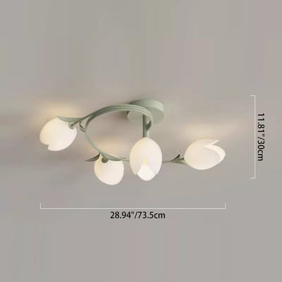 Moderne minimalistische runde Blumenblatt Eisen Aluminium PE LED Halbeinbau-Deckenleuchte für Wohnzimmer 