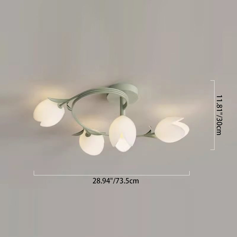 Moderne minimalistische runde Blumenblatt Eisen Aluminium PE LED Halbeinbau-Deckenleuchte für Wohnzimmer 
