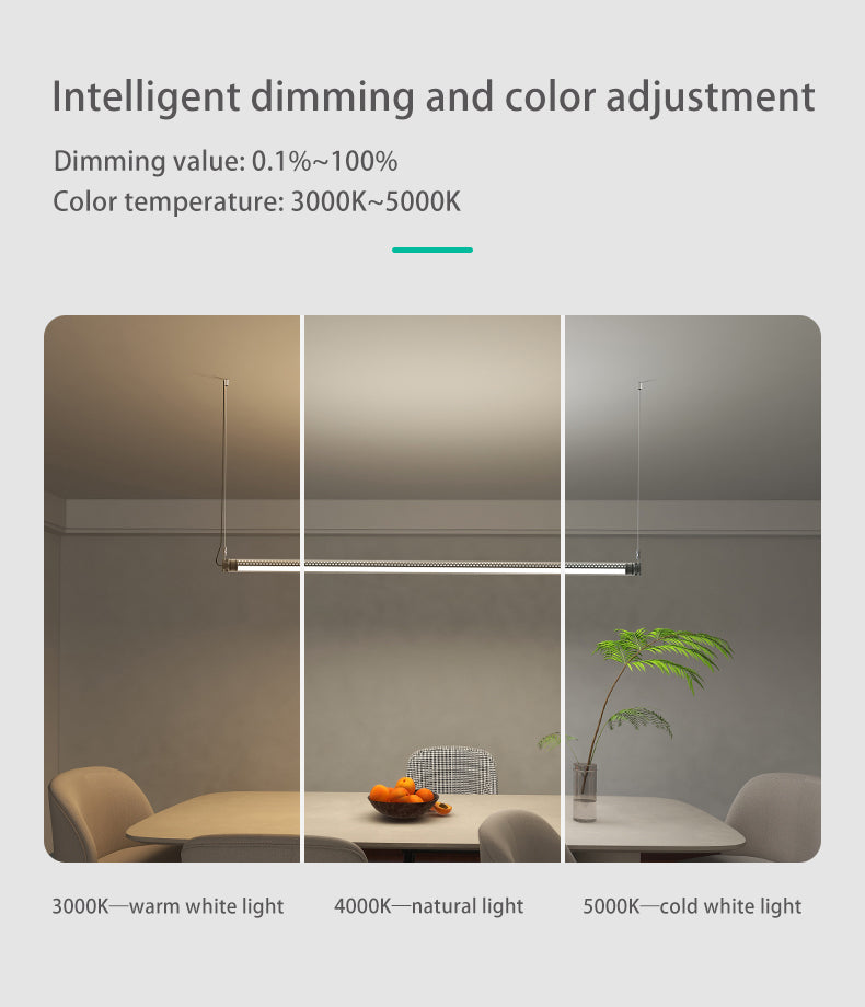 Dimmable LED Pendant Light - Industrial Aluminum Linear Lighting For Home Office