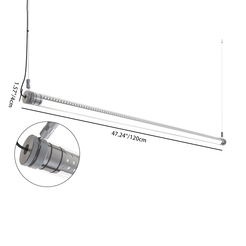 Suspension LED à intensité variable - Éclairage linéaire industriel en aluminium pour bureau à domicile 