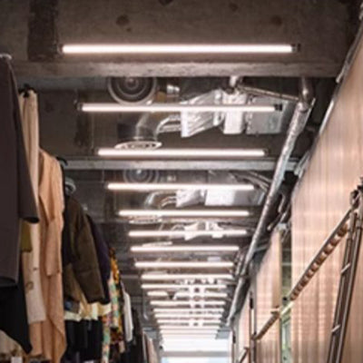 Suspension LED à intensité variable - Éclairage linéaire industriel en aluminium pour bureau à domicile 