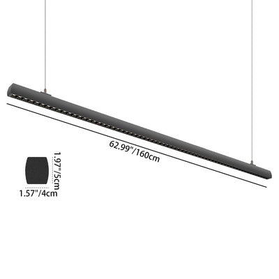 Anti-Glare LED Hanging Linear Light - Modern Black Pendant Light For Home Office