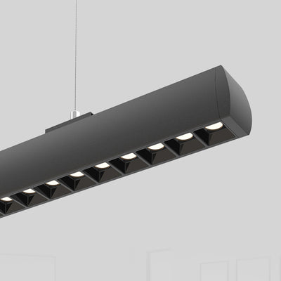 Anti-Glare LED Hanging Linear Light - Modern Black Pendant Light For Home Office