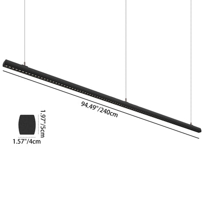 Anti-Glare LED Hanging Linear Light - Modern Black Pendant Light For Home Office