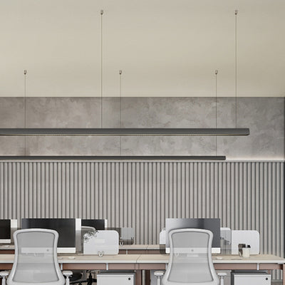 Anti-Glare LED Hanging Linear Light - Modern Black Pendant Light For Home Office
