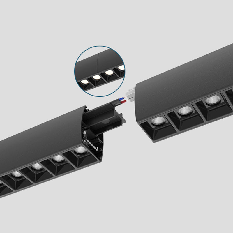 Anti-Glare LED Hanging Linear Light - Modern Black Pendant Light For Home Office