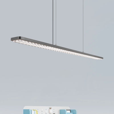 Lumière Pendante Linéaire LED à Spectre Complet pour le Soin des Yeux - Lampe Suspendue Moderne et Dimmable pour Étude d'Enfants et Bureau à Domicile 