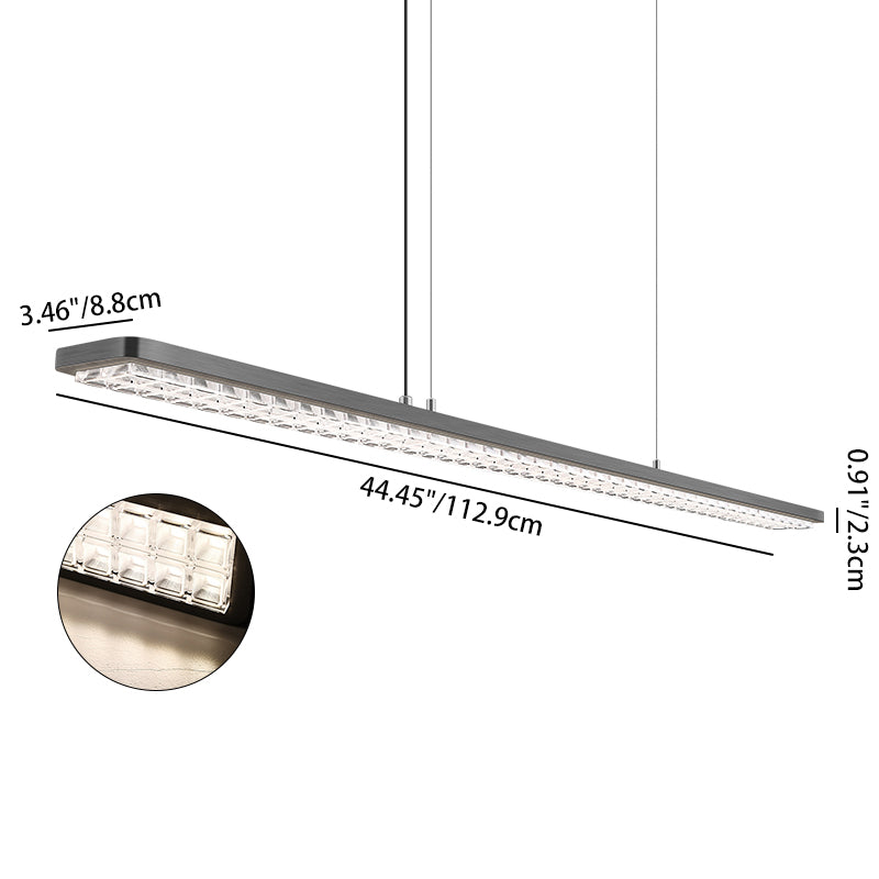 Lumière Pendante Linéaire LED à Spectre Complet pour le Soin des Yeux - Lampe Suspendue Moderne et Dimmable pour Étude d&