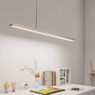 Lumière Pendante Linéaire LED à Spectre Complet pour le Soin des Yeux - Lampe Suspendue Moderne et Dimmable pour Étude d'Enfants et Bureau à Domicile 