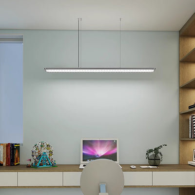 Lumière Pendante Linéaire LED à Spectre Complet pour le Soin des Yeux - Lampe Suspendue Moderne et Dimmable pour Étude d'Enfants et Bureau à Domicile 