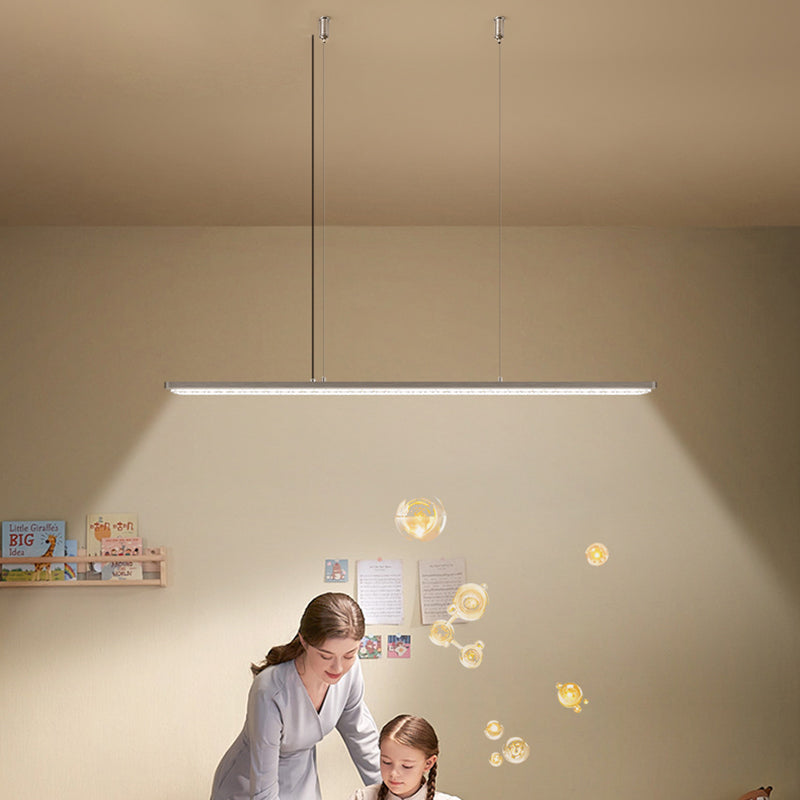 Lumière Pendante Linéaire LED à Spectre Complet pour le Soin des Yeux - Lampe Suspendue Moderne et Dimmable pour Étude d&
