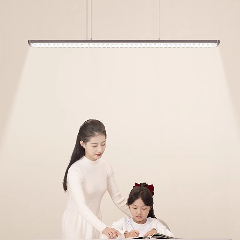 Lumière Pendante Linéaire LED à Spectre Complet pour le Soin des Yeux - Lampe Suspendue Moderne et Dimmable pour Étude d&
