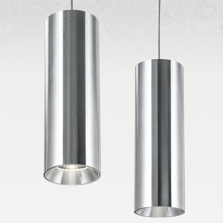 Lámpara colgante cilíndrica LED industrial - Luz de foco colgante ajustable para hogar, oficina y recepción 