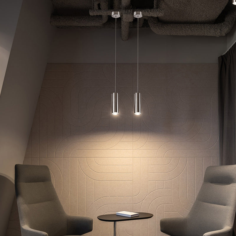 Suspension industrielle à cylindre LED - Spot lumineux suspendu réglable pour maison, bureau et réception 