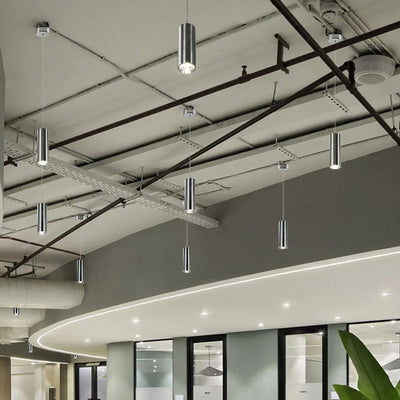 Suspension industrielle à cylindre LED - Spot lumineux suspendu réglable pour maison, bureau et réception 
