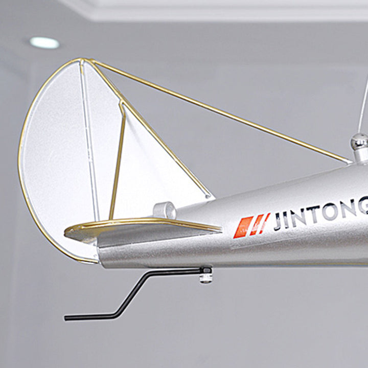 Zeitgenössischer kreativer Kinder Eisenharz Acryl Flugzeug LED Kronleuchter für Schlafzimmer 