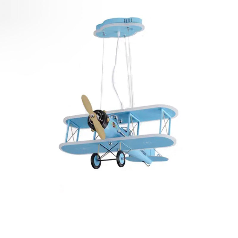 Zeitgenössischer kreativer Kinder Eisenharz Acryl Flugzeug LED Kronleuchter für Schlafzimmer 