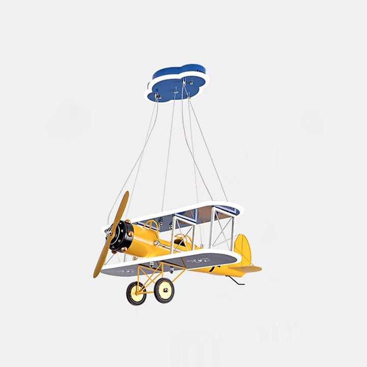Zeitgenössischer kreativer Kinder Eisenharz Acryl Flugzeug LED Kronleuchter für Schlafzimmer 