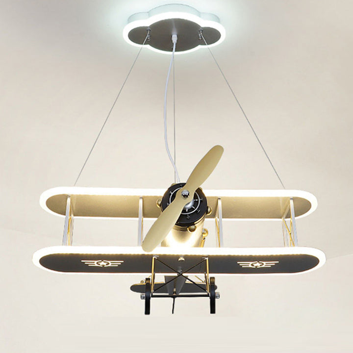 Zeitgenössischer kreativer Kinder Eisenharz Acryl Flugzeug LED Kronleuchter für Schlafzimmer 