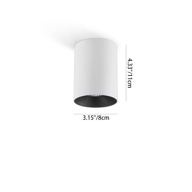 Spot encastré de plafond rond à LED en aluminium blanc moderne - projecteur cylindrique pour salon 