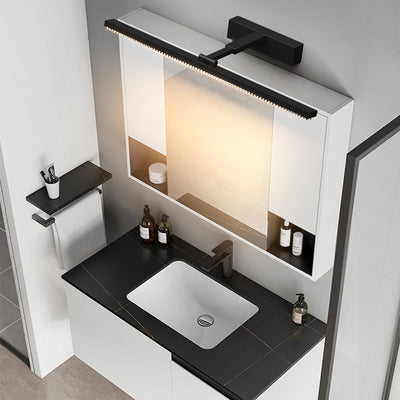 Modern Minimalist Adjustable Aluminum Acrylic Rectangular LED Vanity Light Wall Sconce Lamp For Bathroom