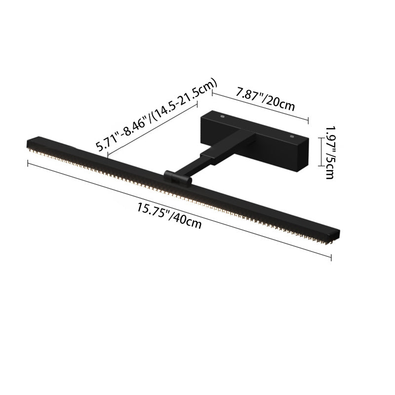 Modern Minimalist Adjustable Aluminum Acrylic Rectangular LED Vanity Light Wall Sconce Lamp For Bathroom