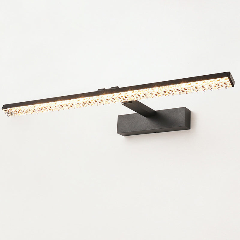 Modern Minimalist Adjustable Aluminum Acrylic Rectangular LED Vanity Light Wall Sconce Lamp For Bathroom
