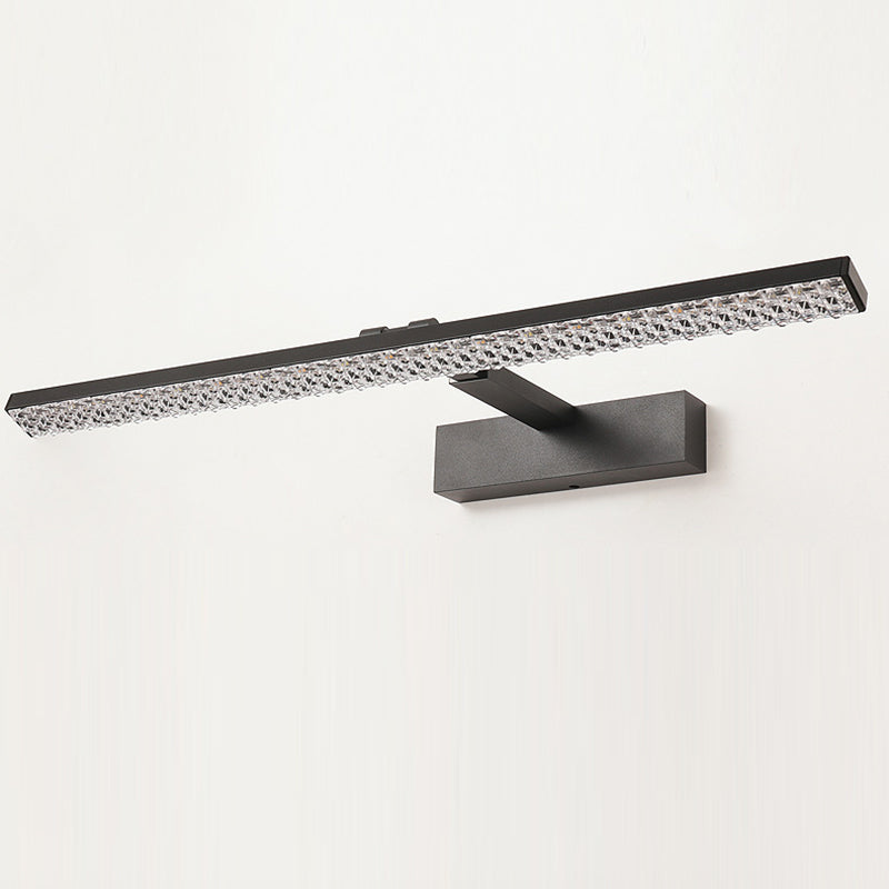 Modern Minimalist Adjustable Aluminum Acrylic Rectangular LED Vanity Light Wall Sconce Lamp For Bathroom