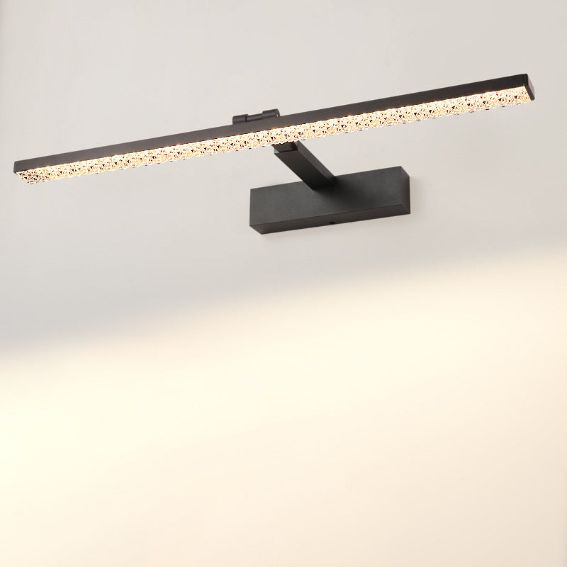 Modern Minimalist Adjustable Aluminum Acrylic Rectangular LED Vanity Light Wall Sconce Lamp For Bathroom