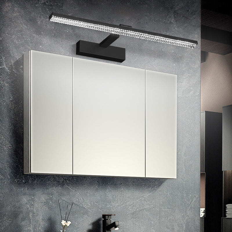 Modern Minimalist Adjustable Aluminum Acrylic Rectangular LED Vanity Light Wall Sconce Lamp For Bathroom