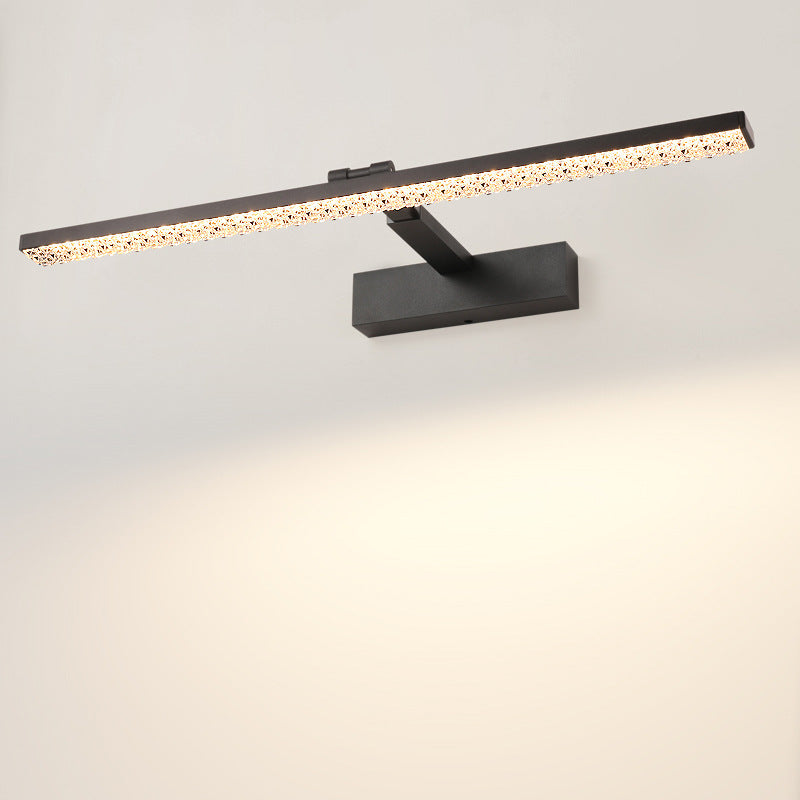 Modern Minimalist Adjustable Aluminum Acrylic Rectangular LED Vanity Light Wall Sconce Lamp For Bathroom