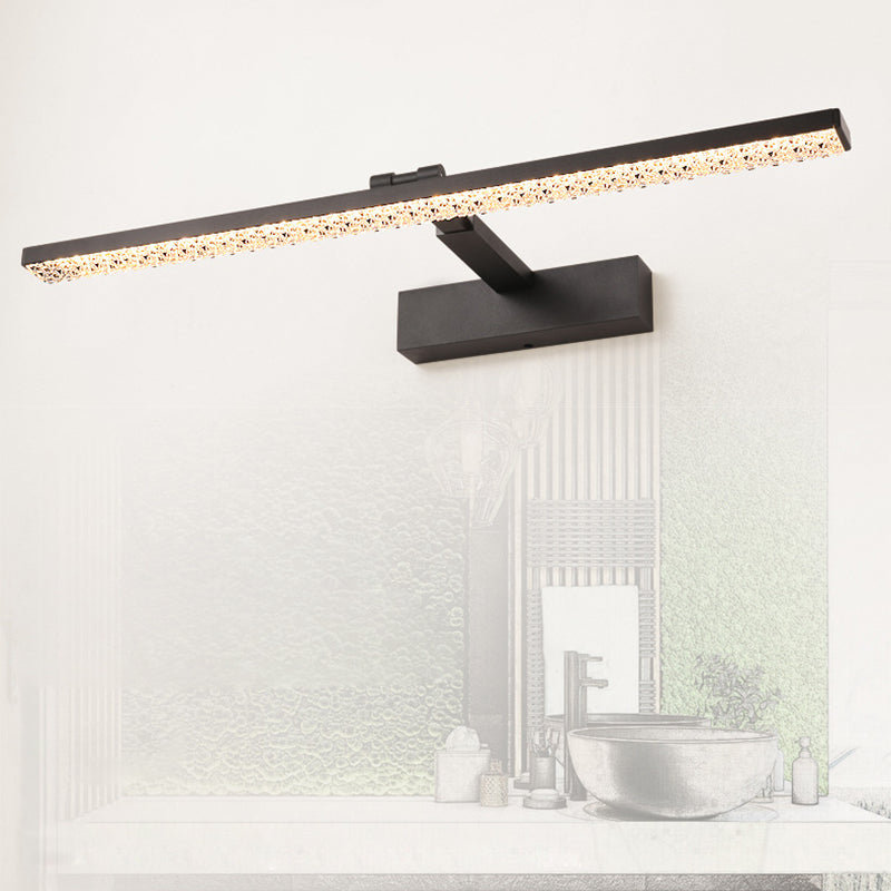 Modern Minimalist Adjustable Aluminum Acrylic Rectangular LED Vanity Light Wall Sconce Lamp For Bathroom