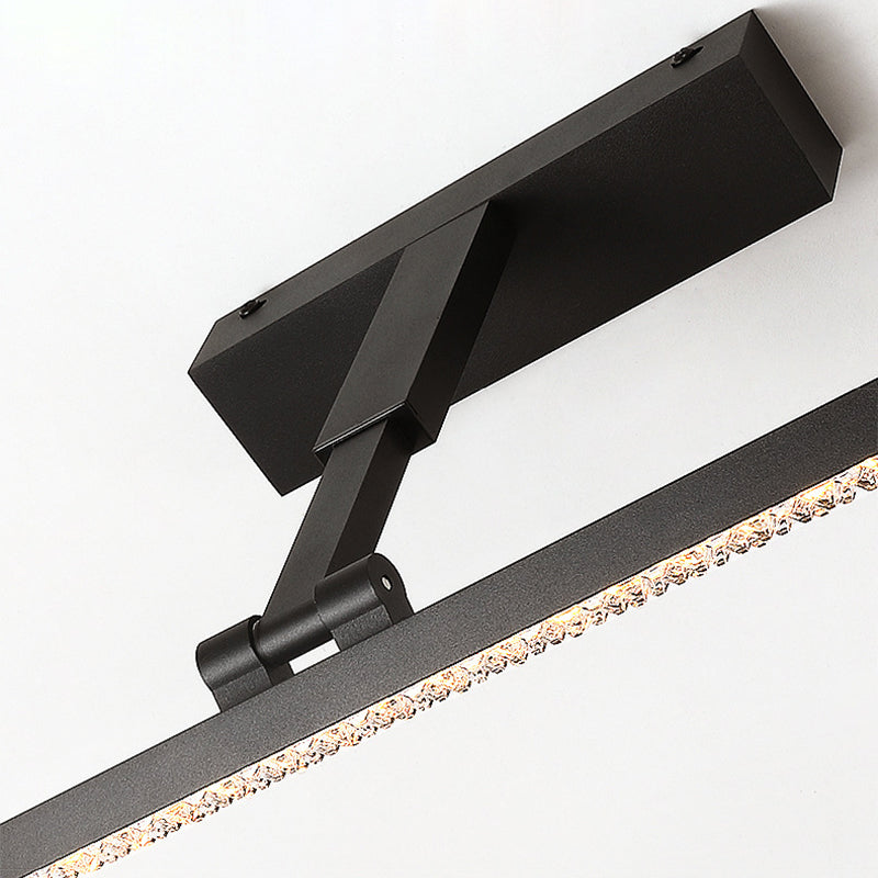 Modern Minimalist Adjustable Aluminum Acrylic Rectangular LED Vanity Light Wall Sconce Lamp For Bathroom