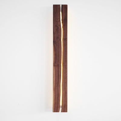 Contemporary Nordic Solid Wood Resin Rectangular LED Wall Sconce Lamp For Living Room