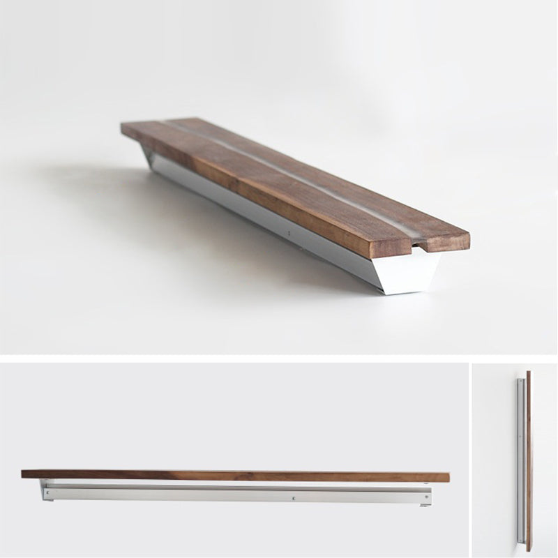 Contemporary Nordic Solid Wood Resin Rectangular LED Wall Sconce Lamp For Living Room