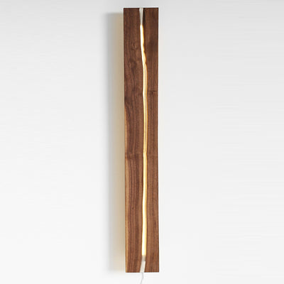 Contemporary Nordic Solid Wood Resin Rectangular LED Wall Sconce Lamp For Living Room