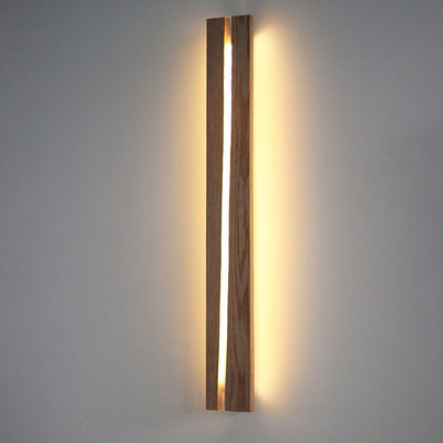 Contemporary Nordic Solid Wood Resin Rectangular LED Wall Sconce Lamp For Living Room