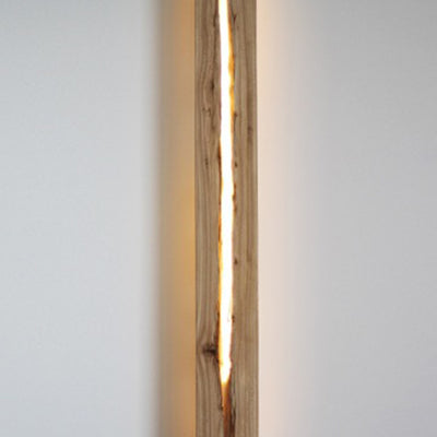 Contemporary Nordic Solid Wood Resin Rectangular LED Wall Sconce Lamp For Living Room
