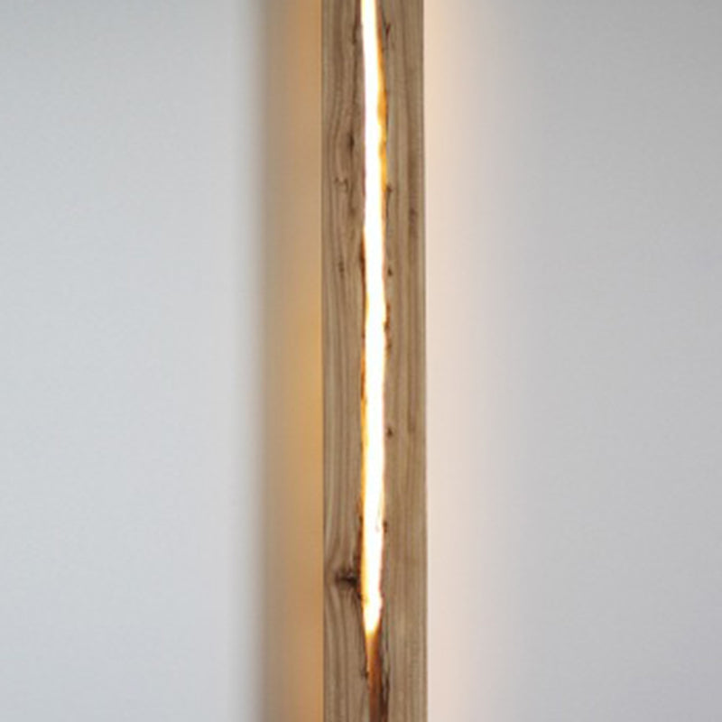 Contemporary Nordic Solid Wood Resin Rectangular LED Wall Sconce Lamp For Living Room