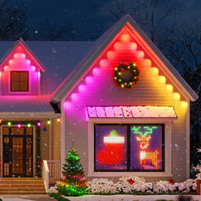 Permanent Roofline Holiday Lights - Smart RGB Outdoor Eaves LED Strip Lighting With App Control