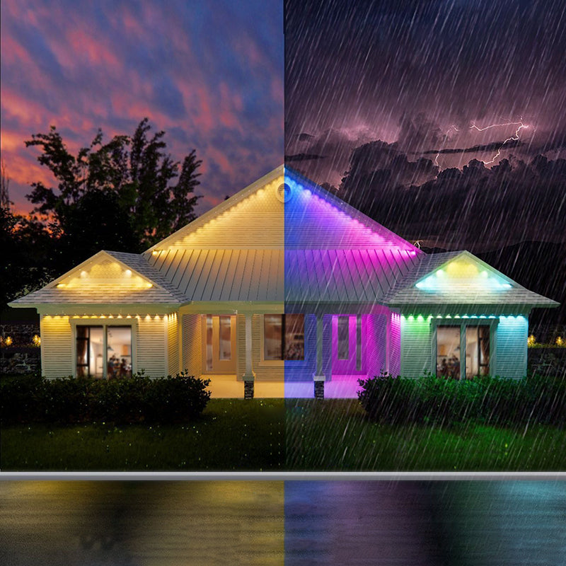 Lumières de Noël permanentes pour ligne de toit - bande LED d’extérieur RGB intelligente pour avant-toits avec contrôle par application 